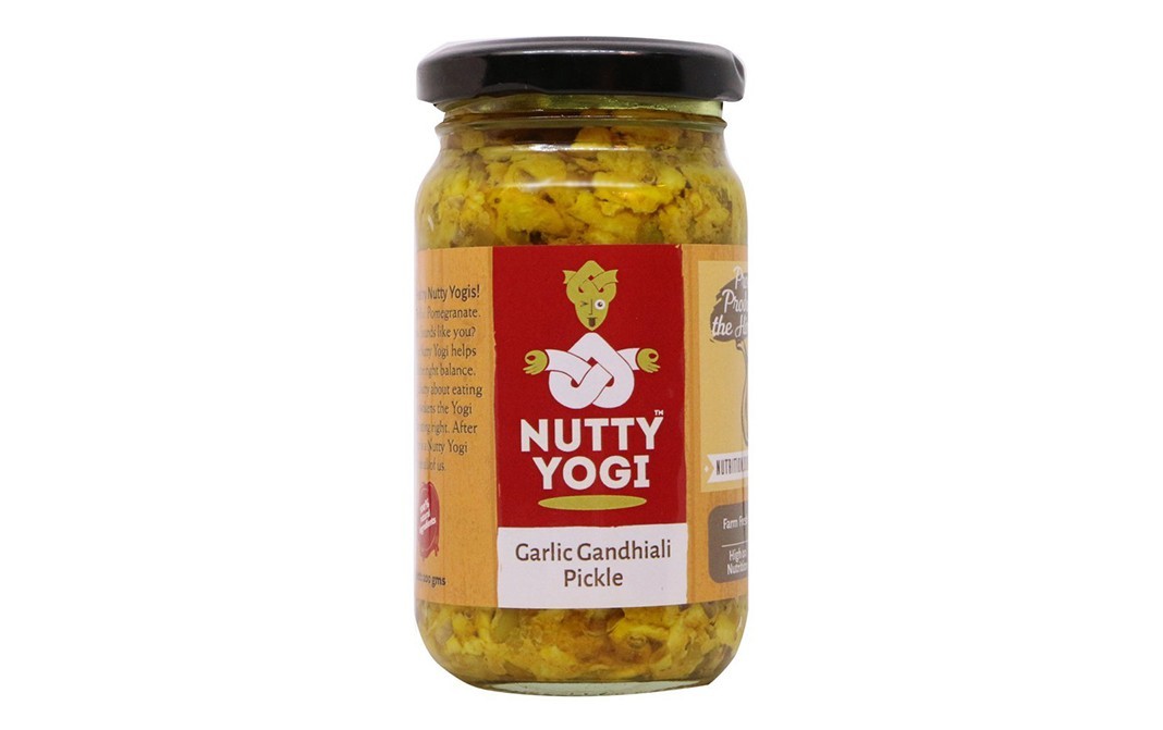 Nutty Yogi Garlic Gandhiali Pickle    Glass Jar  200 grams